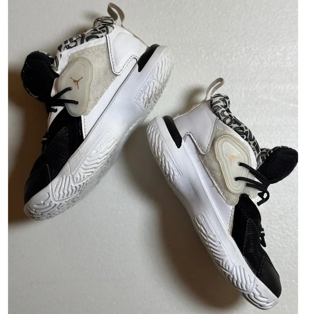 Jordan X Zion 1 DC2023-002 Toddler‎ Kids Shoes Size 8C Black White Sneakers